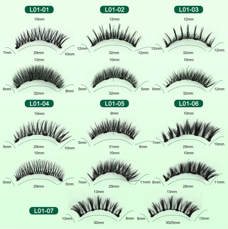 2 Pairs Magnetic False Lashes Natural Wispy Magnetic Eyelashes Portable All-in-one Case Reusable No Glue Eye Lashes Customized — image 7