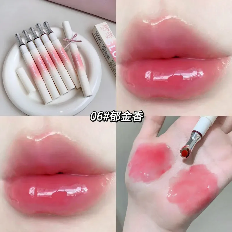 Kakashow 미러 하이드레이팅 립스틱(아이언 브러쉬 팁) 젤 립 글로스 하이드레이팅 립 글로스 6가지 천연 누드 쉐이드 화장품 — image 11