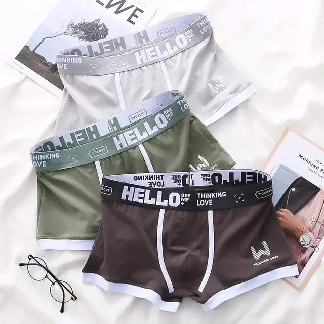 1Pcs Men Cotton Boxer Shorts Panties Underwear3 Kulay L XL 2XL 3XL Soft Letter Belt Breathable Soft Fashion Sports — image 8