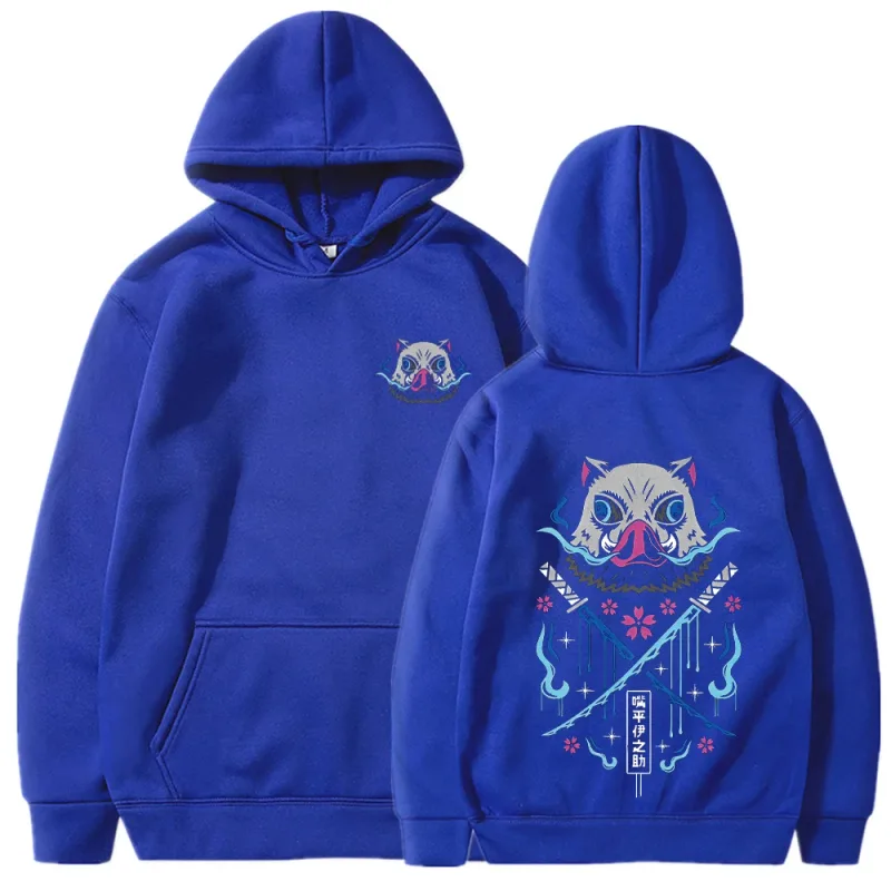 Inosuke anime hoodies das mulheres dos homens kimetsu não yaiba kawaii manga sweatshirts gótico harajuku com capuz pulôver casual streetwear — image 9