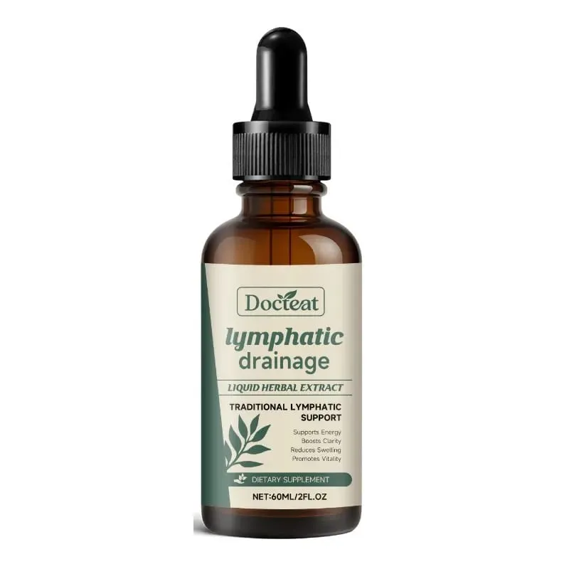 Lymphatic Drainage Drops 60ml Supplement Help Bloat Relief & Immune System Health with Cleavers Red Clover and Stillingia Root