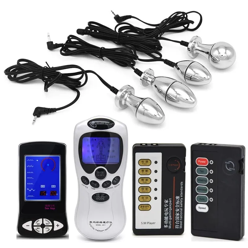 Electric Shock Plug Vibrator Anal Plug Mga Sex Toys para sa Lalaki Babae Babae Masturbesyon Klitoris Labia Stimulator Massager Butt Plug — image 1