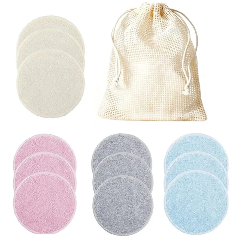 12pcs Reusable Cotton Pads Washable Makeup Remover Discs Washable Round Bamboo Make Up Pads Skin Care Tool HZM06 — image 11