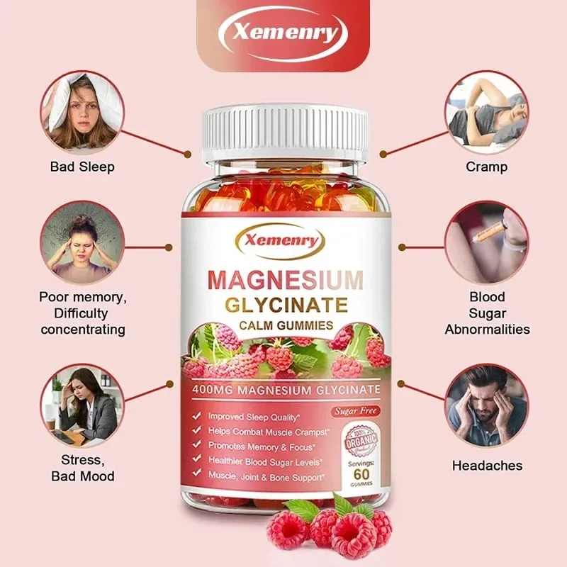 Magnesium Glycinate Gummies Calm Relieves Stress Support Sleep Support Memory Concentration & Muscle Spasms — image 5