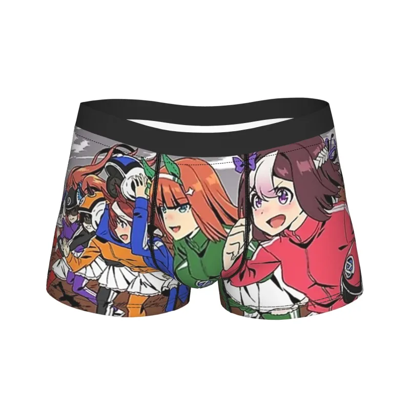 Homens Uma musume Pretty Derby Anime Cueca Humor Cuecas Boxer Shorts Calcinhas Masculinas Respiráveis Cuecas Plus Size