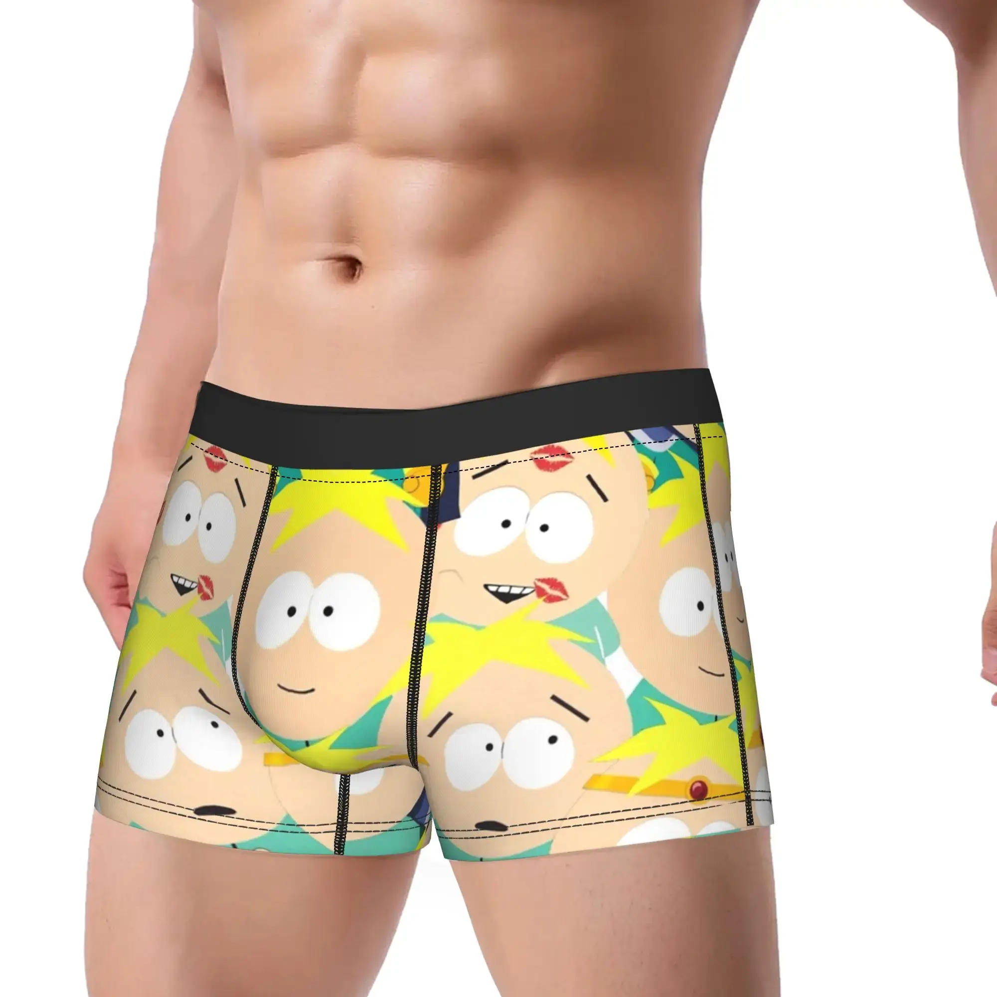 Homens sul dos desenhos animados parque manteigas stotch colagem roupa interior longa quente boxer briefs shorts calcinha masculina macio M-XXL — image 2