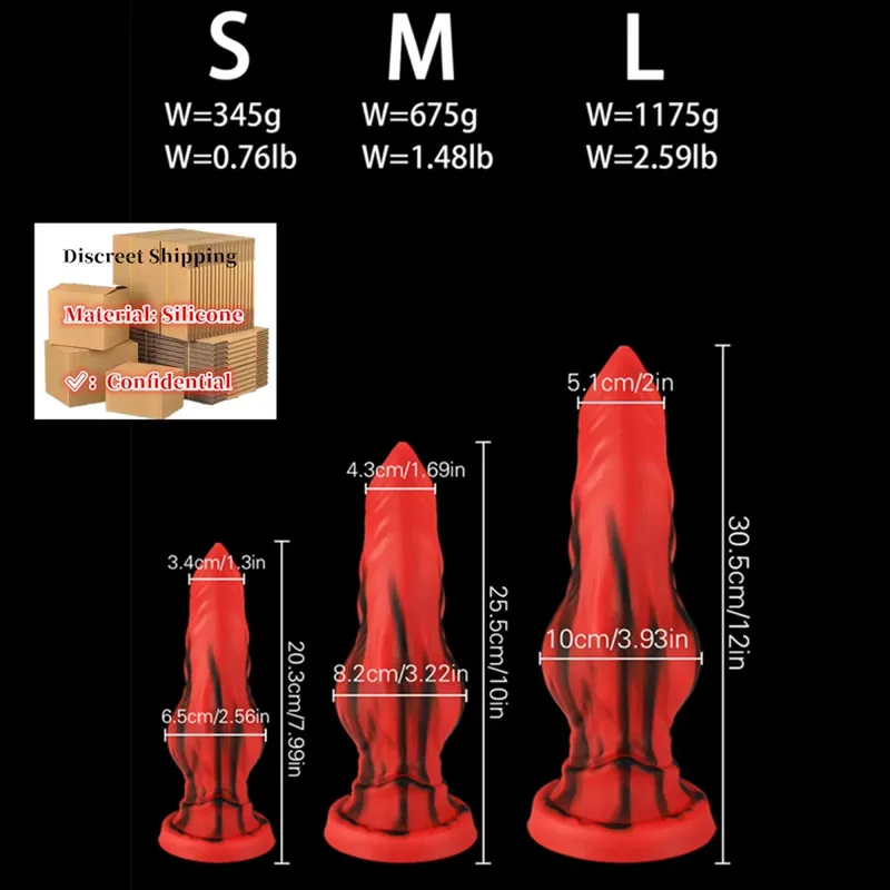 Τεράστια σιλικόνη Fantasy Anal Dildo Anal Plug Προστάτη Σεξ για Άντρες Γυναίκες Big Knot Dog Dildo Βεντούζα βεντούζα πισινό κόκορα Sex Toys18 — image 11