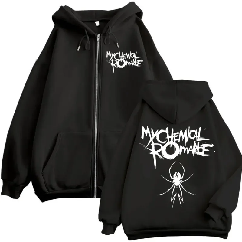 Limitado meu romance químico banda merch zíper hoodies punk rock hip hop zip up sweatshirts masculino feminino moda pullovers vintage — image 1