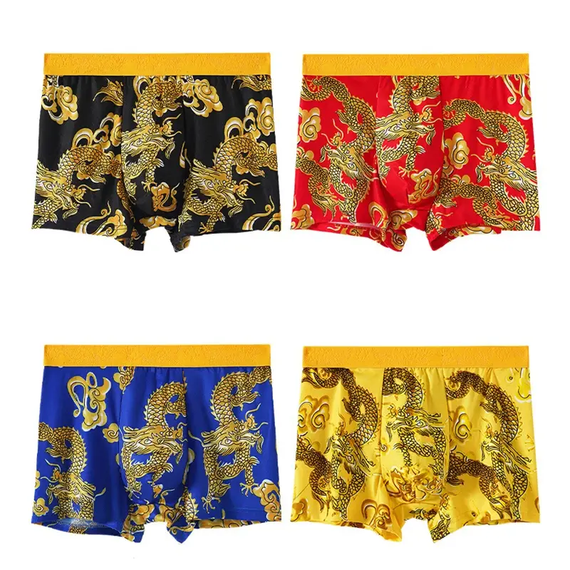 4st/set Herrunderkläder 3D-mönster Sexiga kalsonger U-formad konvex påse Mode Pojktrosor Ny stil Boxershorts Herr — image 2