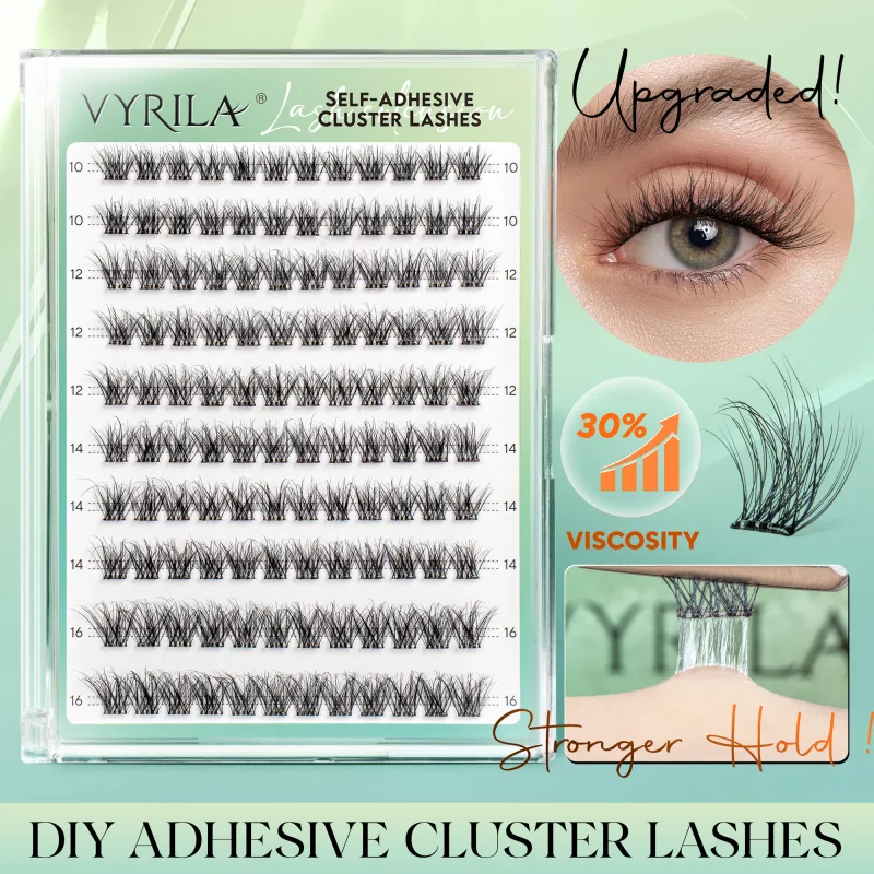 Self Adhesive Eyelashes No Glue Needed Lashes 10‑16mm Pre Glued Cluster Lashes D Curl Soft Natural Press on Lashes — image 6