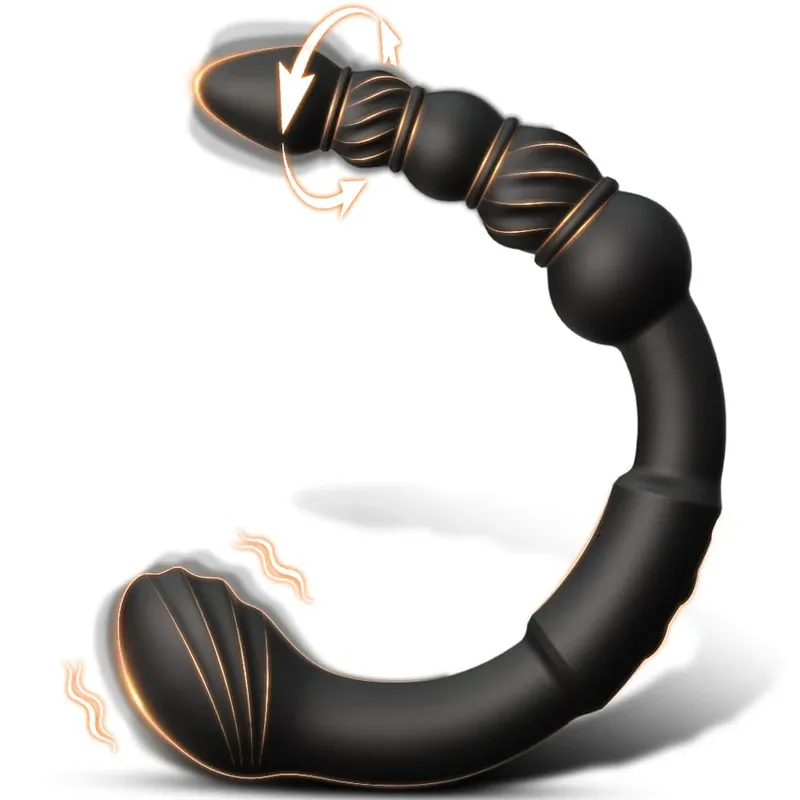 Contas anais vibratórias de ponta dupla, bolas anais para homens, massageador de próstata gay, plug anal de cabeça dupla, brinquedo sexual adulto, produtos para adultos