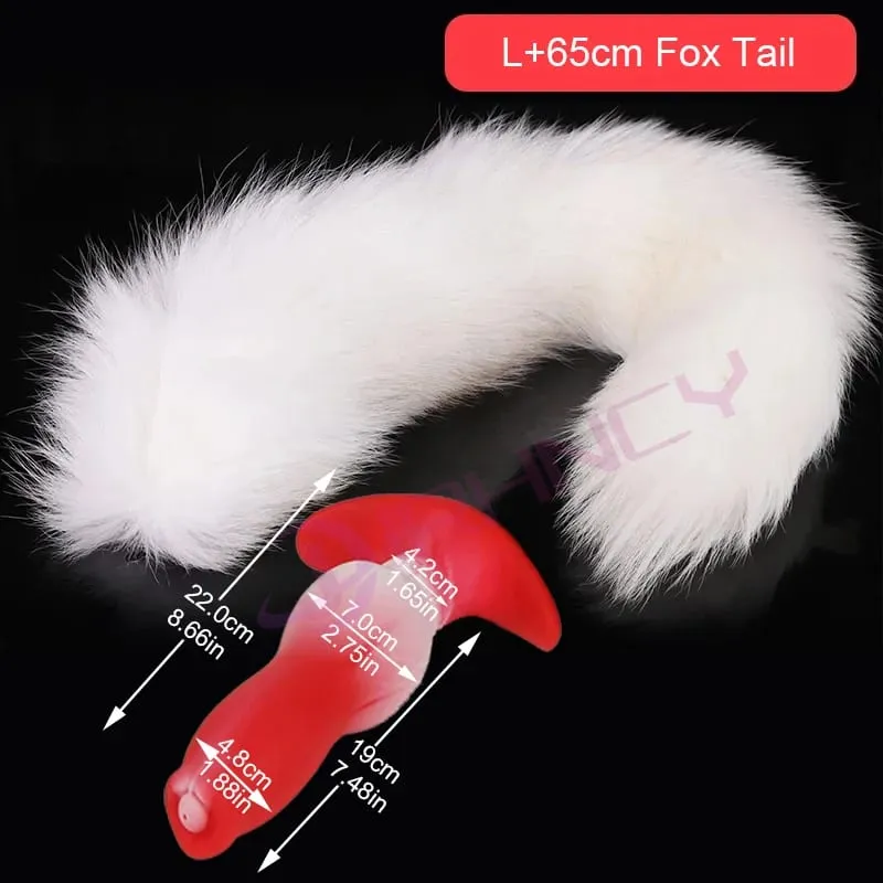 Anal Plug na may Tail BDSM Adult Sex Game Cosplay 18+ Anal Dildo para sa Babae Mga Lalaki Silicone Soft Butt Plug Gay Sex Toys para sa Party BDSM — image 21