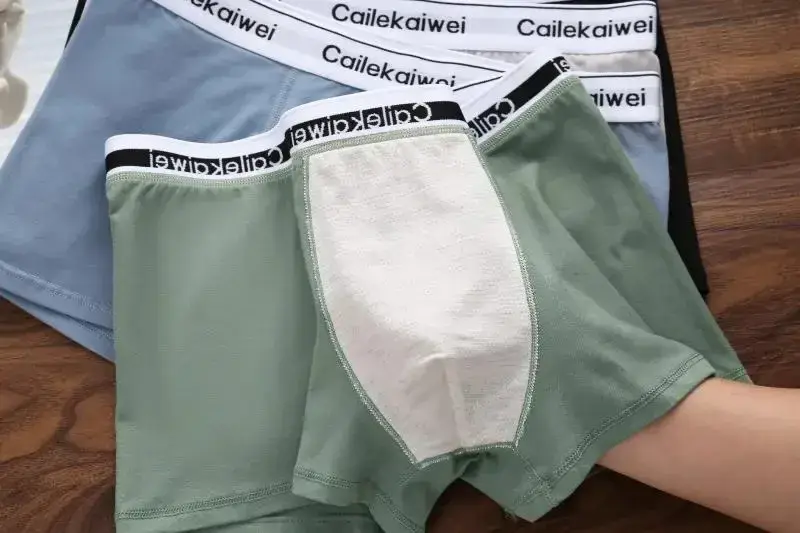 5Pcs/Lot Underwear Man High Quality Pure Cotton Antibacterial Flat-leg Pants Breathable Four-corner Waistband Men's Boxer Briefs