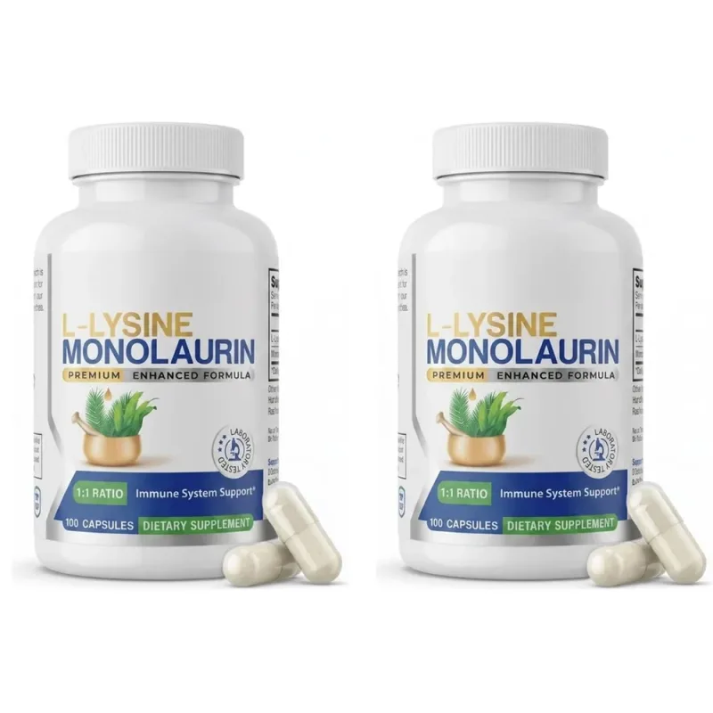 L-Lysine HCl & Monolaurin 1:1 Ratio Capsules Immune Wellness Daily Defense and Balance Support 600 mg Each 100 Count — image 8