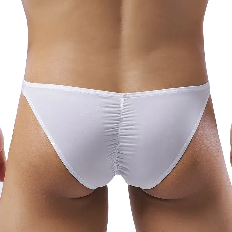 Cueca masculina sexy elástica de seda gelada calcinha ultrafina de cintura baixa — image 11