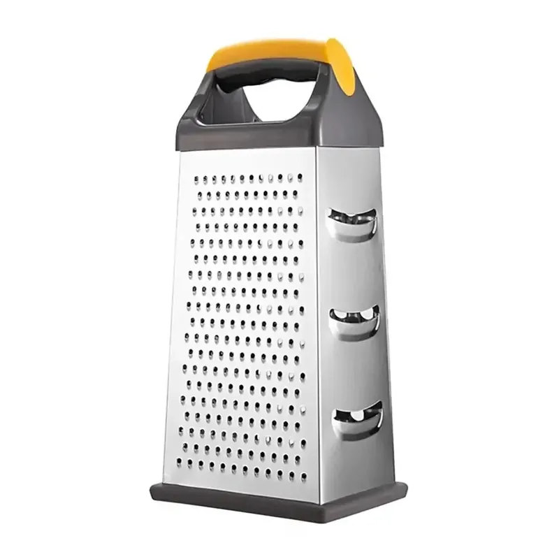 4-Sided Boxed Grater Sturdy Vegetable Peeling Tool Silver Color Multi-face Grater