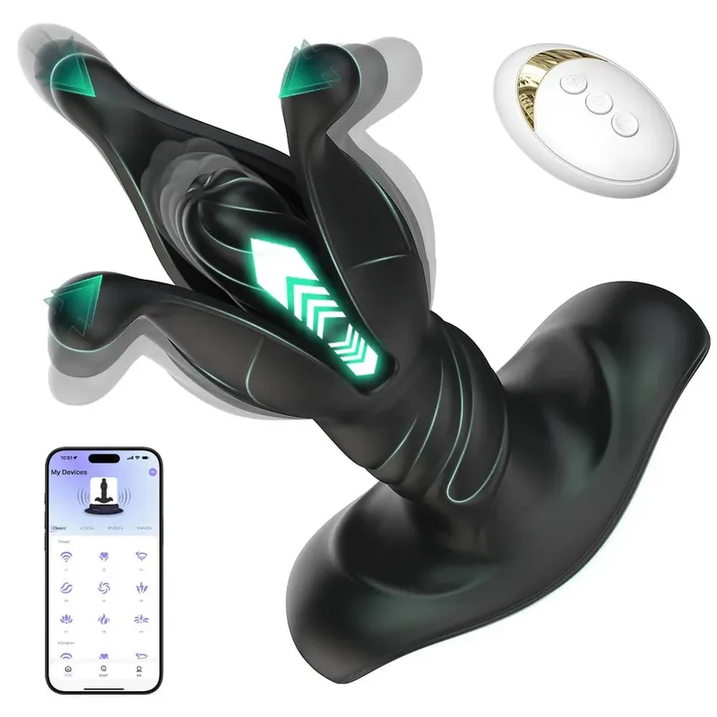 Remote Control Sex Toys Vibrator for Men Prostate Massager 9 Tension Shock Flapping Telescopic Vibrating Anal Plug for Adult — image 1