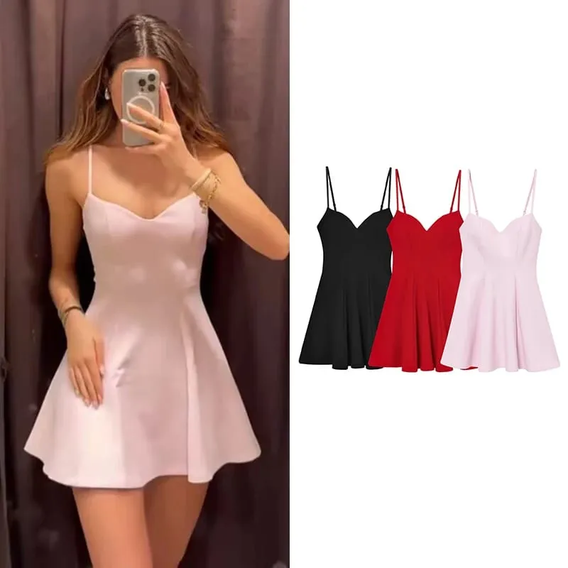 Klänningar Sommar Dam 2026 Ny Chic Slim Tube Top Elegant Mini Camisole Damklänning Gatumode Ungdom Julklänning — image 2