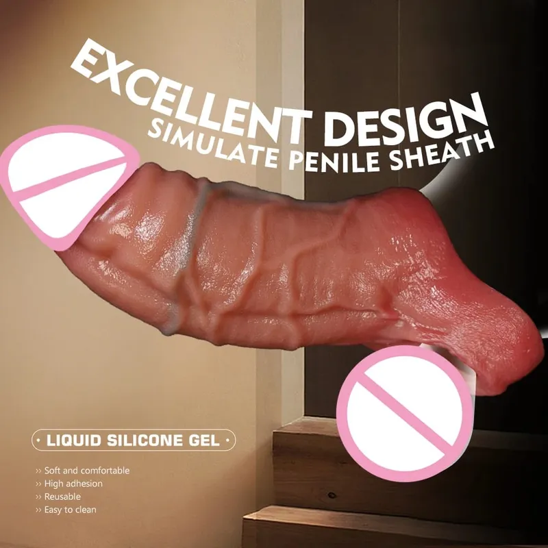 Mga Laruang Sex ng Lalaki na Reusable Realistic Stretchable Silicone Penis Ring Cock Ring Delay Ejaculation Semen Lock Ring Mga Sex Toys para sa Lalaki Penis Sleeve Soft Penis Dildo Locking Ring At Makatotohanang Texture Sheath Cock Ring Penis Angkop Para sa Mga Lalaki Mag-asawa Se — image 4