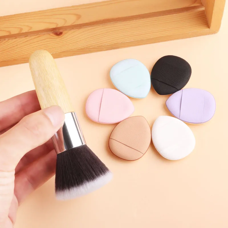 1pc Soft Make up brushes Foundation Powder blusher blending contour Professional High quality with powder puff with 6 fingers — image 2
