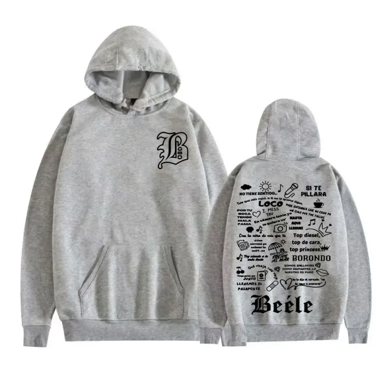 Rapper Beele Borondo Tour 2025 Print Hoodies Men Women Comfort Fleece Long Sleeve Pullovers Harajuku Hip Hop Fashion Sweatshirts — image 7