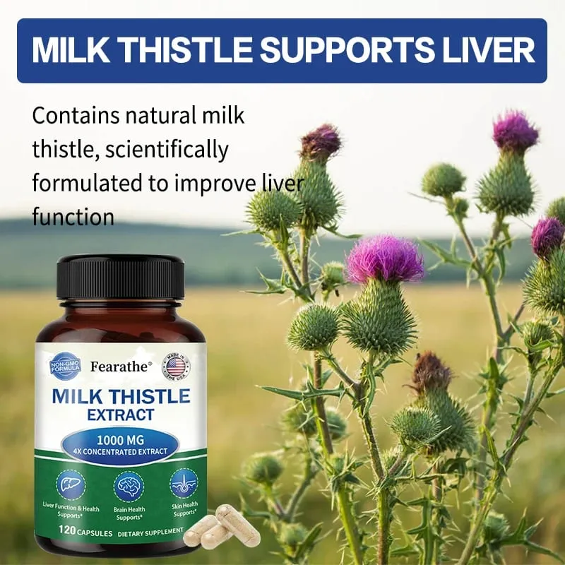 Milk Thistle Extract 1000mg Capsules Natural Antioxidant for Liver Function & Detox Support Digestive Health & Lipid Balance — image 6