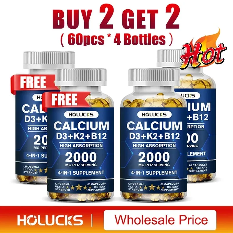 Calcium Supplements with Vitamin D3 K2 Support Bone Muscle TeethHealth Replenish Joints Calcium Absorption
