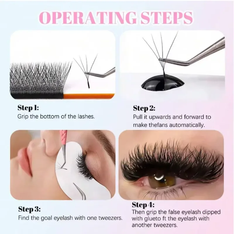 2D 3D 4D 5D W Shape Automatic Flowering Premade Fans Eyelash Extensions Natural Soft Individual Lashes Makeup Cilia — image 4