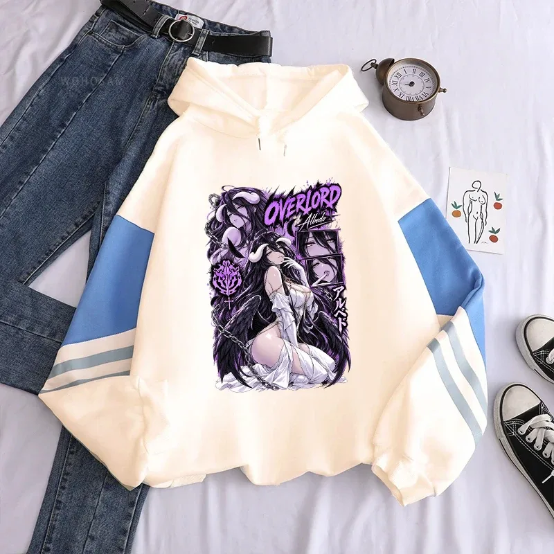 Anime Overlord Albedo Hoodies Trendy Harajuku Oversized Streetwear Men Women Clothing Long Sleeves Casual Fleece Hooded Pullover — image 3