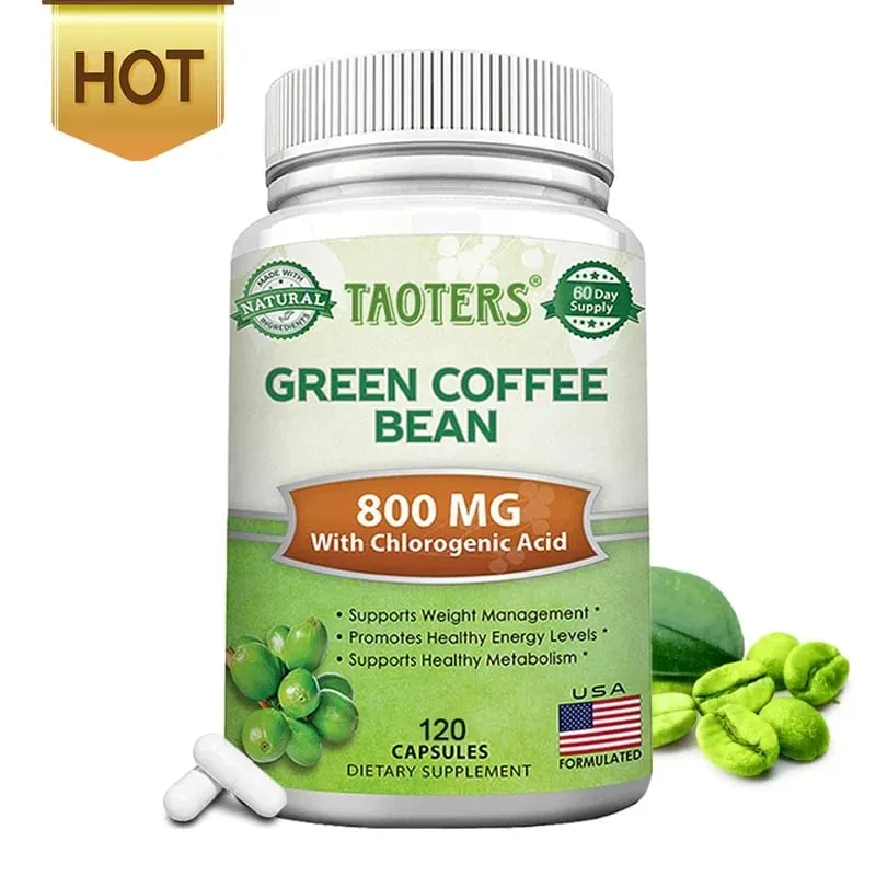 Supplément de perte de poids en grains de café vert 1200 mg - Stimule le métabolisme et l'endurance brûle la graisse du ventre — image 1