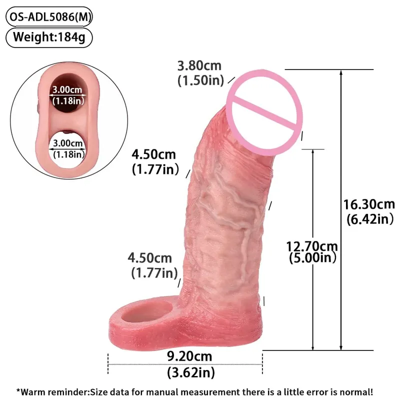 Penis Extender Device Cover Sleeve Girth Enhancement Pleasure Dildo Sheath Adult Sex Toys For Men Reusable Condom 18+ — image 18