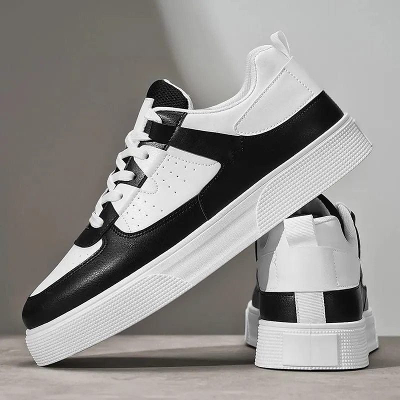 Men's White Black Casual Sneakers Thick Sole Platform Skateboard Shoes Fashion Breathable Streetwear Men's Sports Shoes — image 6