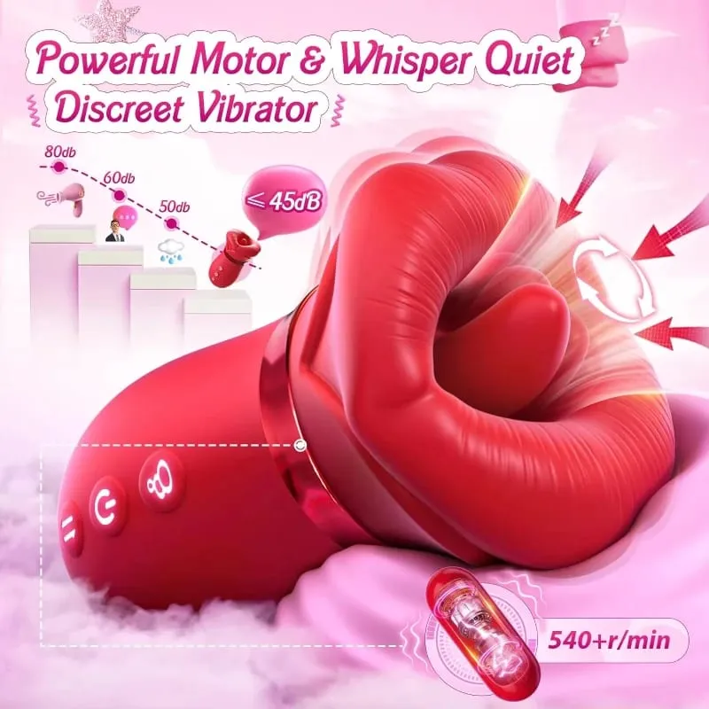 Rose Mouth-Shaped Licker Vibrator Clitoral Nipple Auto Tongue Licking Sucker Stimulator G Spot Clit Masturbate Sex Toy for Women — image 5