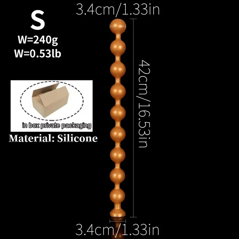 Super Mahabang Anal Beads Anal Plug Prostate Massage Malaking Butt Plug Vaginal Balls Anal Stimulation Pull Bead Dildo Deep Anal Sex Toys — image 10