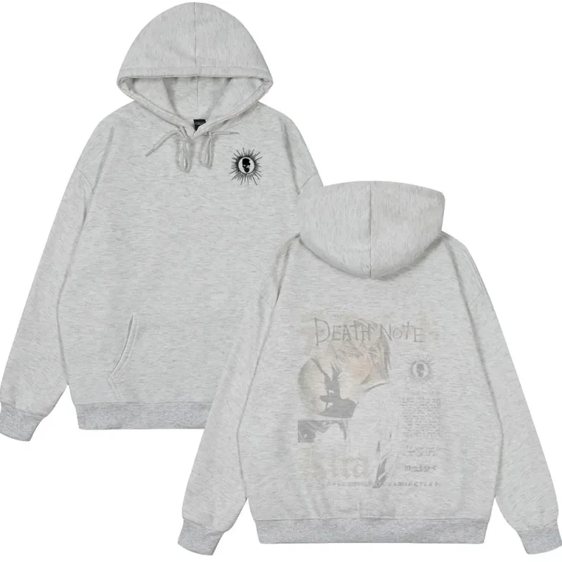 Japan Anime Death Note Yagami Light Tops Men High Quality Cotton Clothes Fashion Hip Hop Couple Hoodies Winter Funny Streetwear — image 11