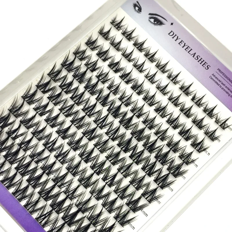 12rows Diy Cluster Lashes 8-16mm Cat Eye Lashes Invisible Band Premium Mink Manga Lash Clusters Natural Style Faux Cils — image 4