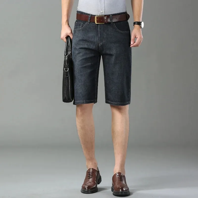 Summer Shorts Jeans Men Denim Pants Stretch Black Fashion Design Men's Jeans Slim Straight Male Short Jeans — image 8