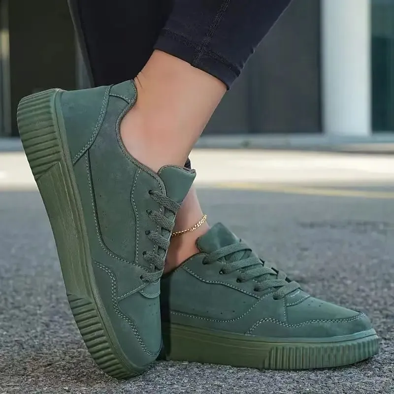 Unisex Sneakers All Season Casual Shoes Men Platform Chunky Footwear Women Solid Color Lace Up Couples Minimalist Board Shoes — image 5