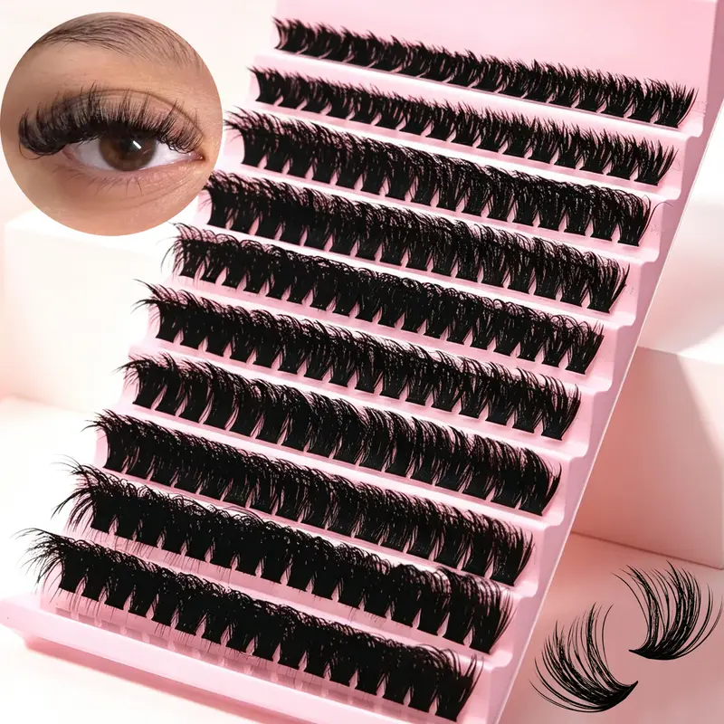 DIY Cluster Lash Extensions D Curl Fluffy Individual Lashes Segmented Reusable False Eyelash Clusters Beginners Home Eye Makeup