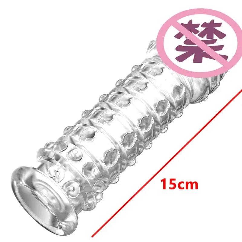 Realistisk Penisförlängning Cock Sleeve Återanvändbar Silikon Penisförstorare Fördröjning Kondomer För Män Dildo Enhancer Sexleksaker Erotisk butik — image 15