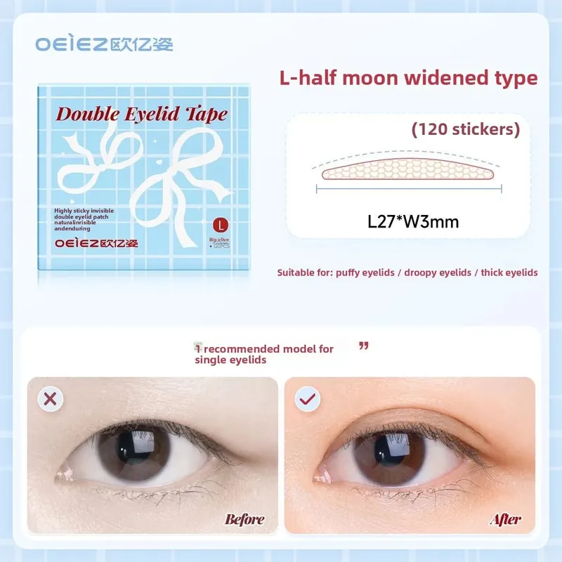 Double Eyelid Tape Invisible Eyelid Stickers for Monolids Hooded Droopy Puffy Eyes Instant Eye Lift Sweat-proof Breathable — image 11