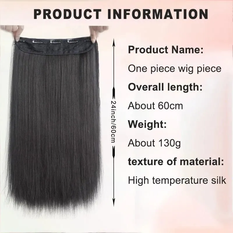 24 Inch Burgundy Straight Long Synthetic Hair Ponytail Extension Suitable For Women — image 4