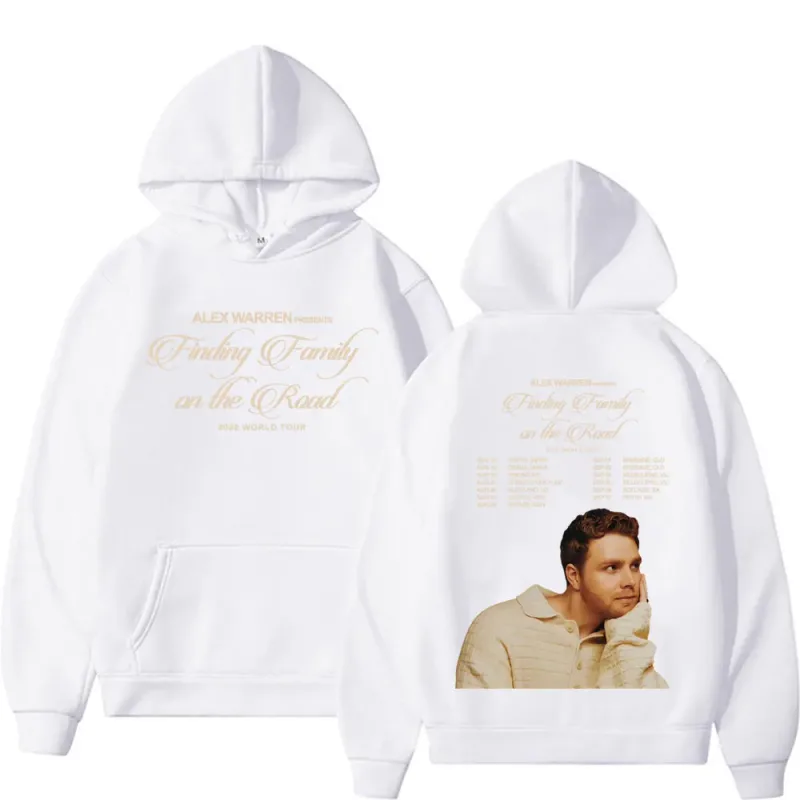 Alex Warren Finding Family on The Road 2026 World Tour Hoodies Sweatshirts Men Women Fashion High Quality Retro Oversized Hoodie — image 7