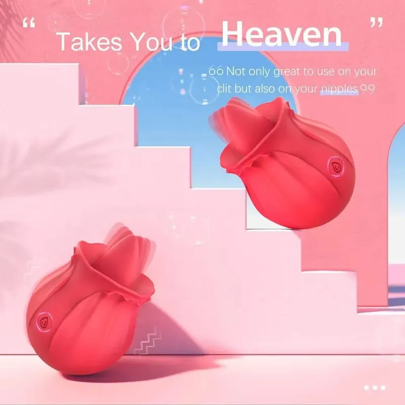 Rose Shaped Vibrator Body-Safe Silicone Sex Toy para sa Babae Waterproof Rechargeable Multi-Speed Vibrations Maingat na Regalo ng Pang-adulto — image 3