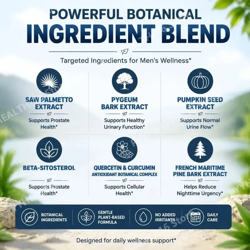 Docteat FlowRevive Prostate Health Urinary Function Botanical Capsules with Saw Palmetto and Pygeum Bark Extract 60 Capsules — image 3