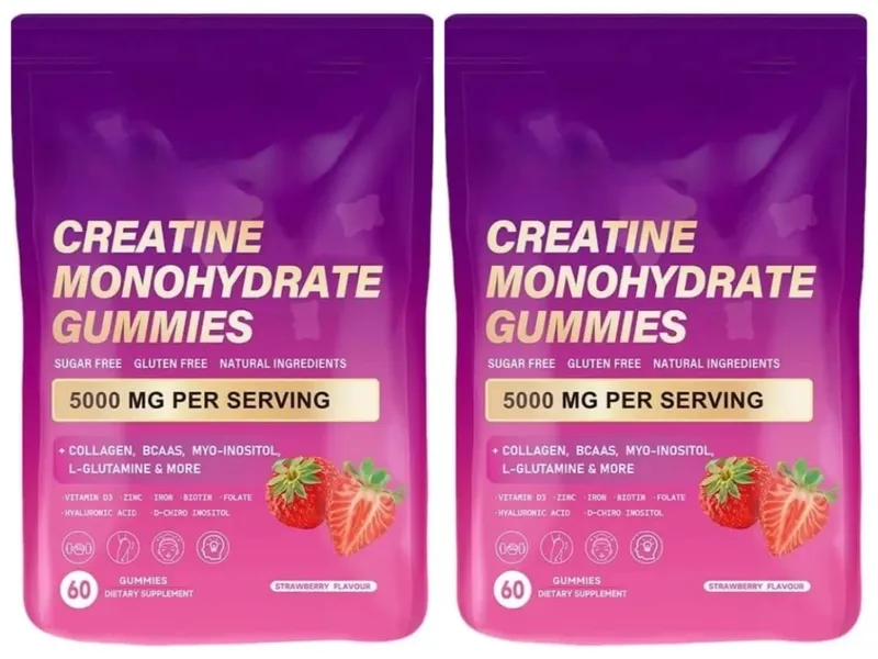 Creatine Monohydrate Gummies 60 Count with Collagen Biotin Vitamin D3 & Hyaluronic Acid for Daily Pre & Post Workout Recovery — image 8