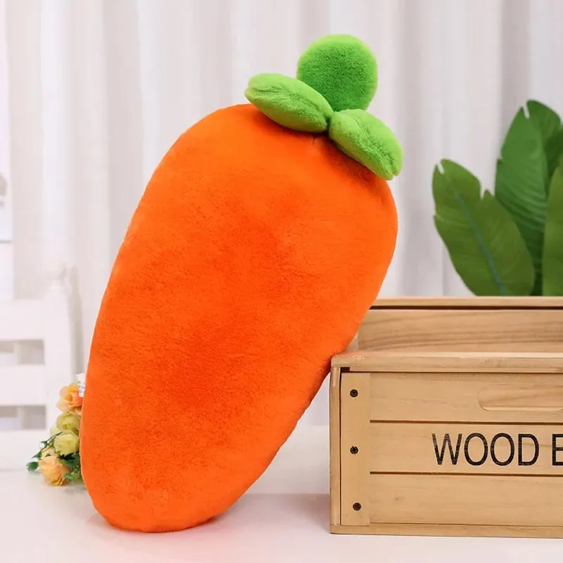 60cm Rabbit Fur Realistic Plant Carrot Pillow Interactive Pull Carrot Game Plush Waist Cushion Sofa Pillow Easter Day Decoration — image 4