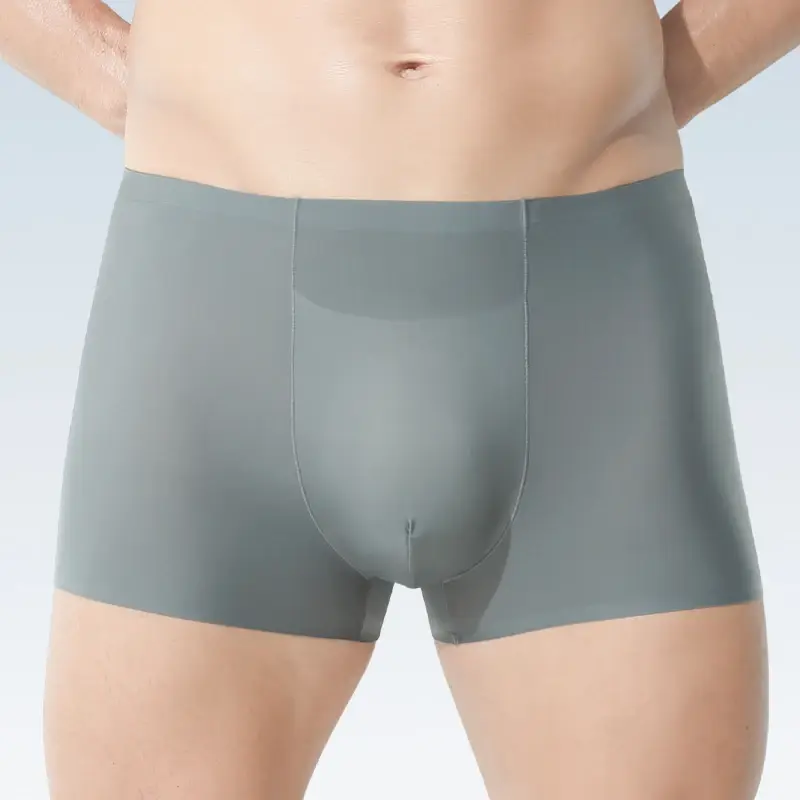 Panlalaking Kasuotang Panlalaki Panlalaking Bultuhang Ice Silk Seamless Boxer Briefs Antibacterial Breathable Sports Summer Manipis Comfort Boxer Bri — image 2