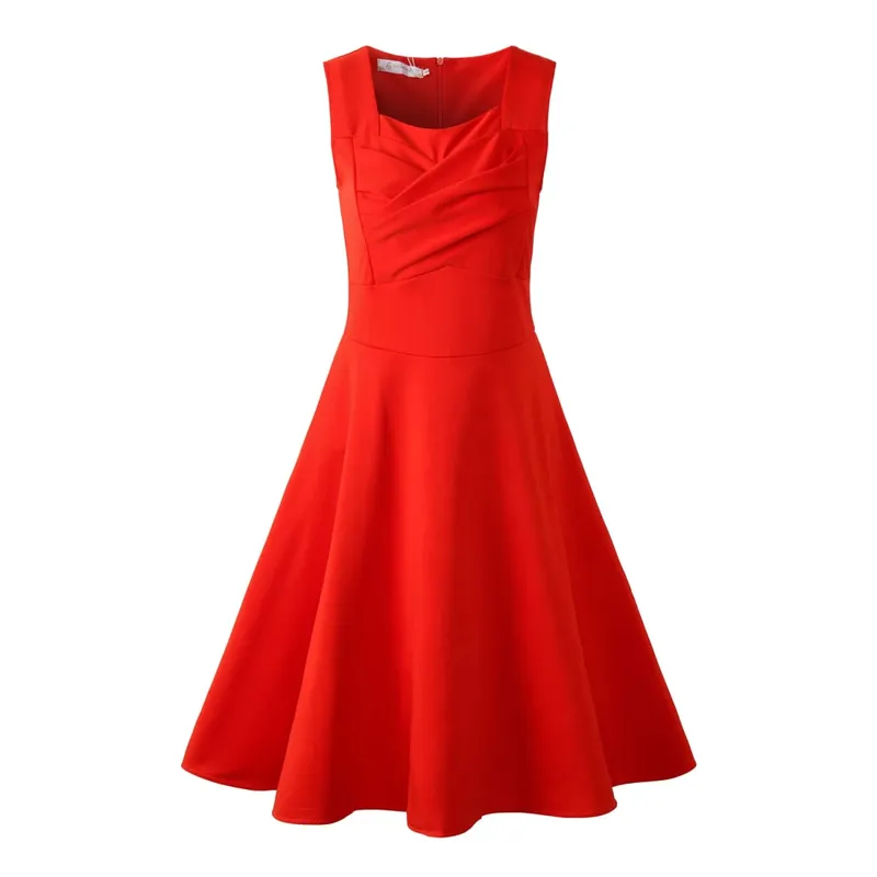 Hepburn Style Vintage Dress New Women Sleeveless Large Swing Sexy Party Dress — image 10
