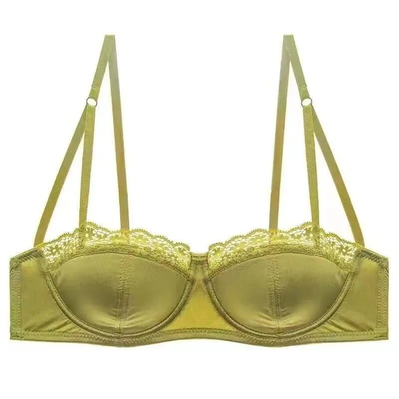 Sexy French Half Cup Invisible Bra Set Soft Underwire Minimizer Push Up Lingerie Set S-XL Comfort Breathable Anti Sag Stylish — image 13